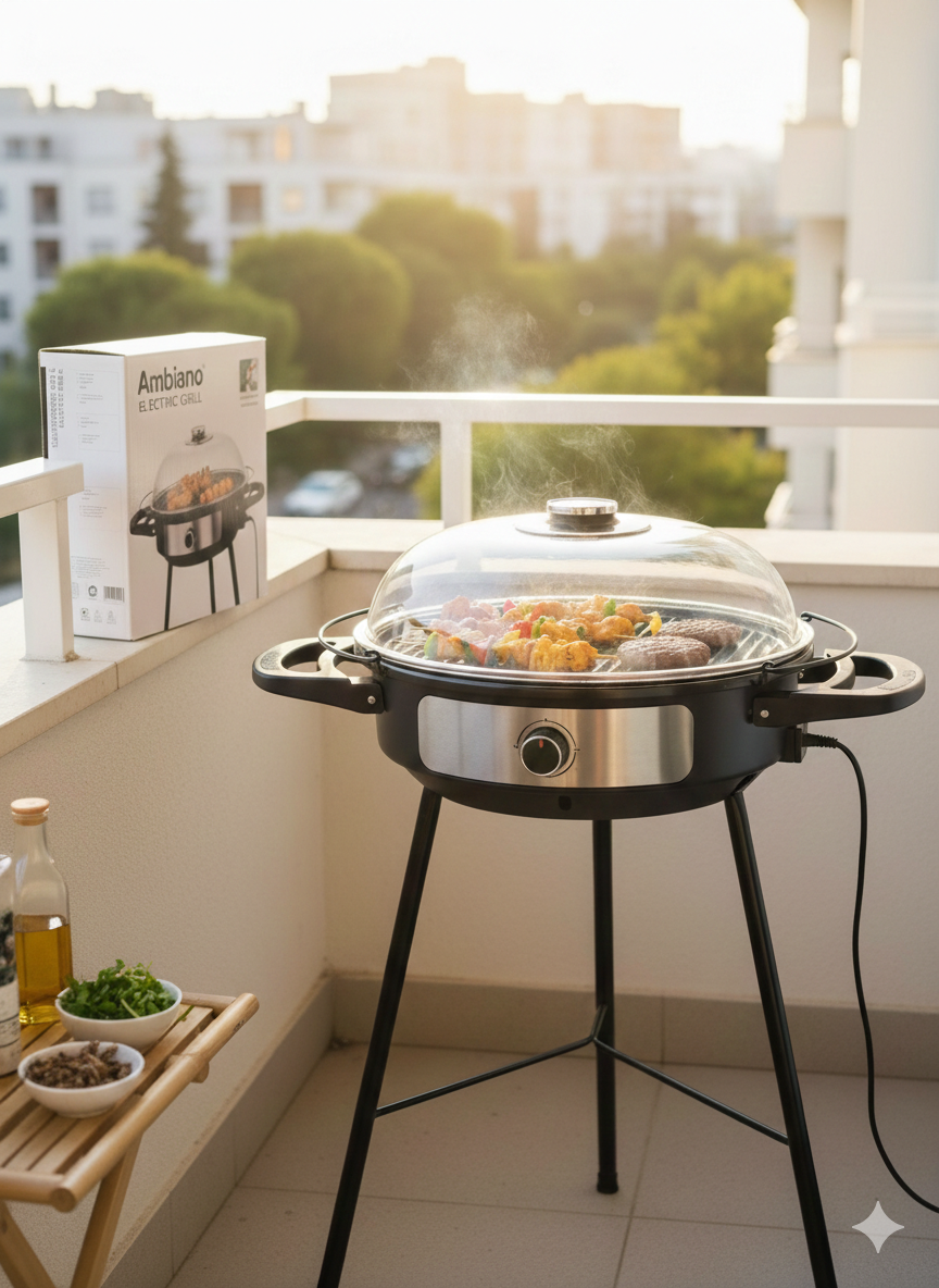 Grill Elektryczny 2w1 Ambiano 2400W – Grilluj na Balkonie i w Domu! 1 Grill Elektryczny 2w1 Ambiano 2400W – Grilluj na Balkonie i w Domu!