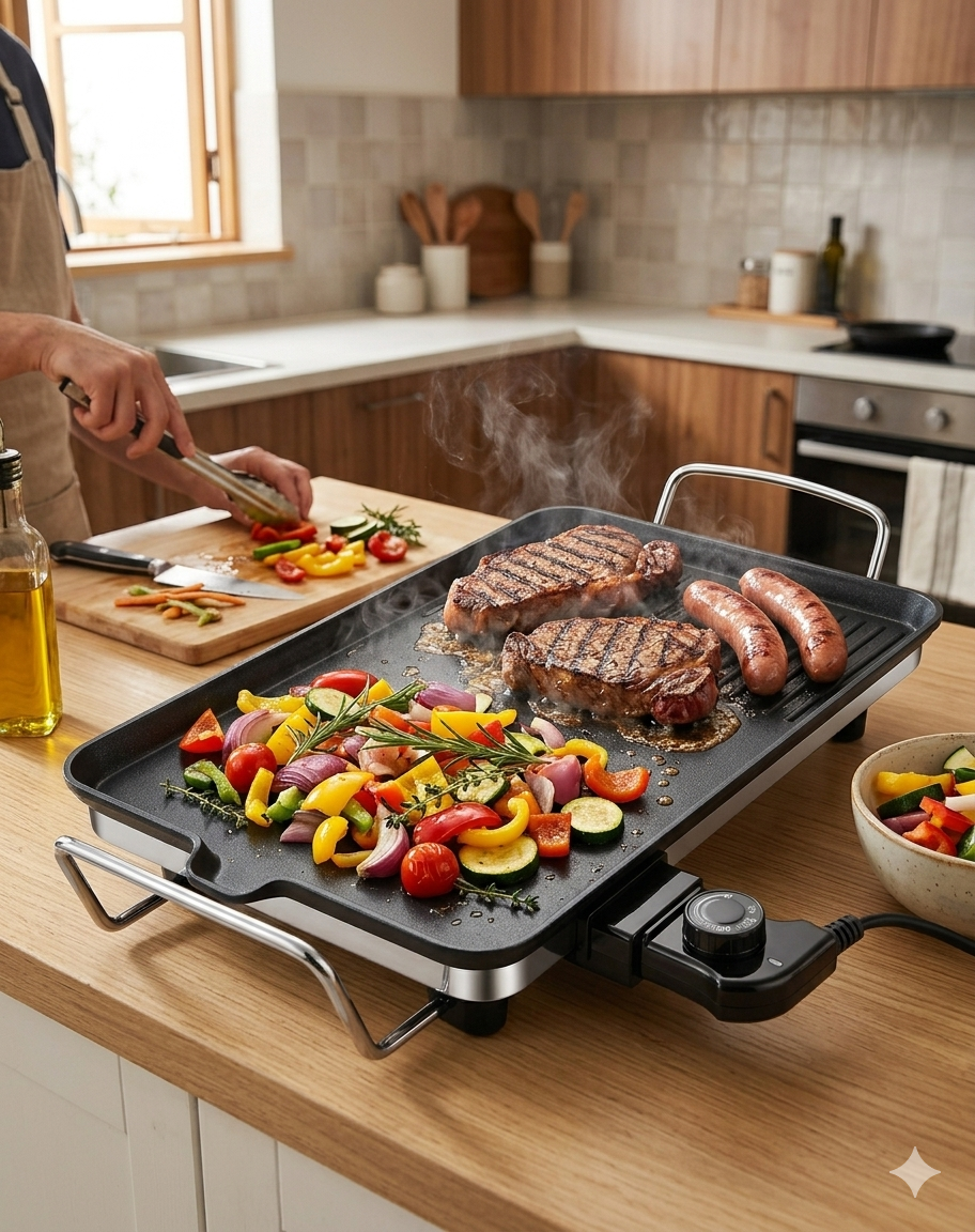 Elektryczny Grill Stołowy Teppanyaki Aike Xiong WLA-8187 | Płyta Grzewcza Non-Stick 1500W 2 Elektryczny Grill Stołowy Teppanyaki Aike Xiong WLA-8187 | Płyta Grzewcza Non-Stick 1500W - obrazek 2