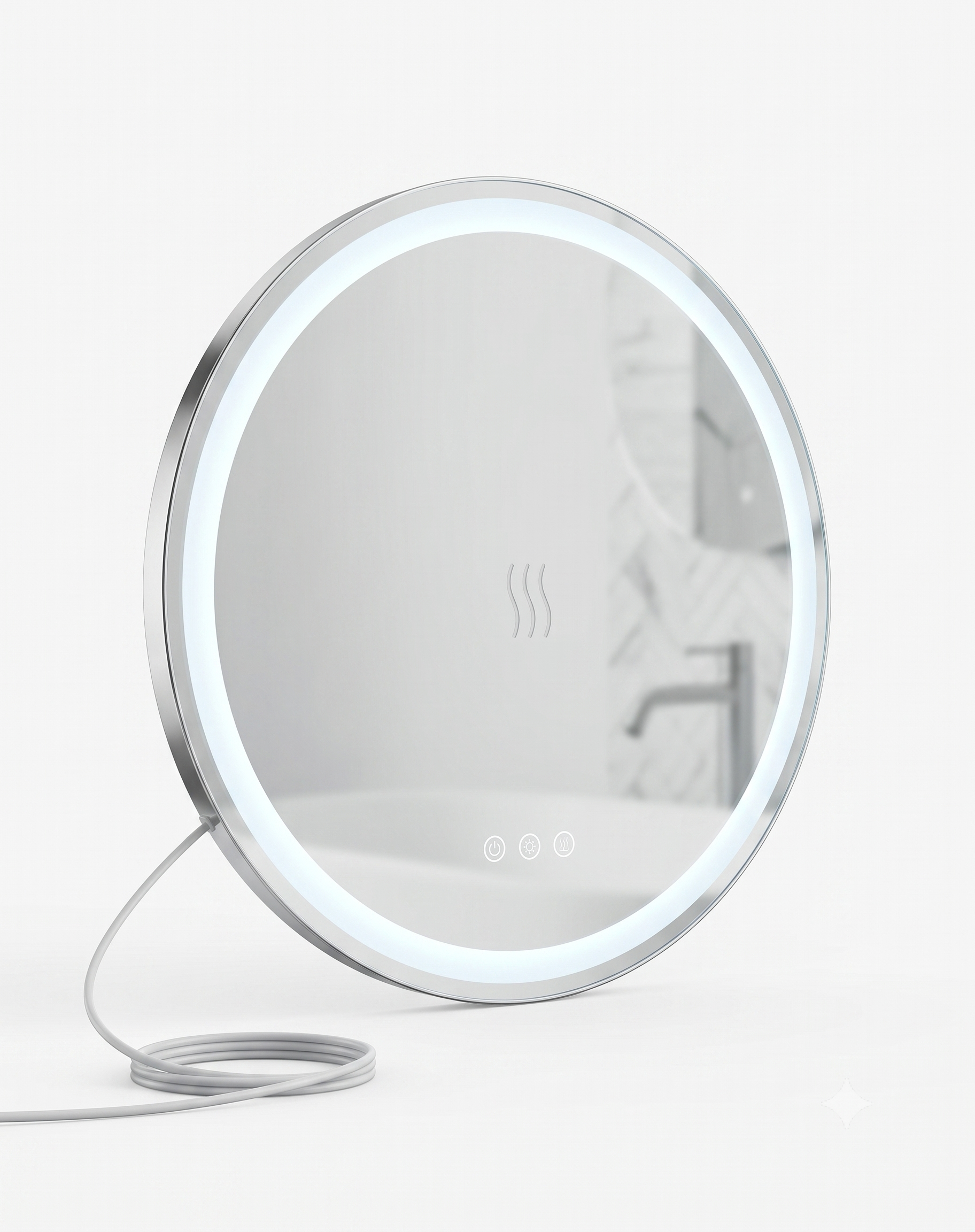Okrągłe Lustro Łazienkowe LED Podświetlane Dotykowe z Matą Grzewczą Anti-Fog 80 cm (LWM213) 1 Okrągłe Lustro Łazienkowe LED Podświetlane Dotykowe z Matą Grzewczą Anti-Fog 80 cm (LWM213)