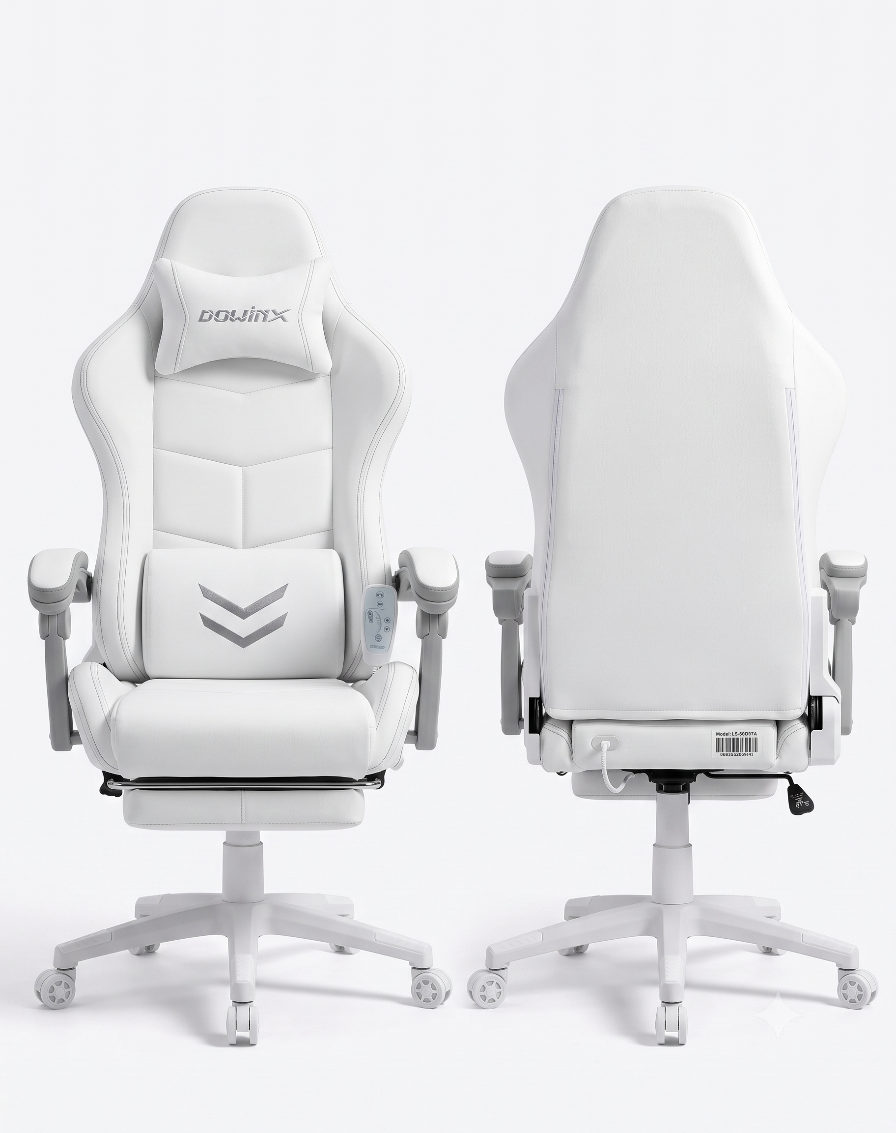 Ergonomiczny Fotel Gamingowy Dowinx LS-66D97A | Kubełkowy Fotel Biurowy z Masażem, Regulacją 4D i Podnóżkiem – Biały 1 Ergonomiczny Fotel Gamingowy Dowinx LS-66D97A | Kubełkowy Fotel Biurowy z Masażem, Regulacją 4D i Podnóżkiem – Biały