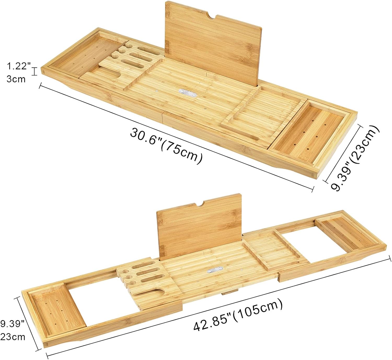 Półka do wanny RelaxHome Bamboo Rozsuwana Antypoślizgowa Bambusowa 3 93414532ef02401dba1ef59b244f8b2c