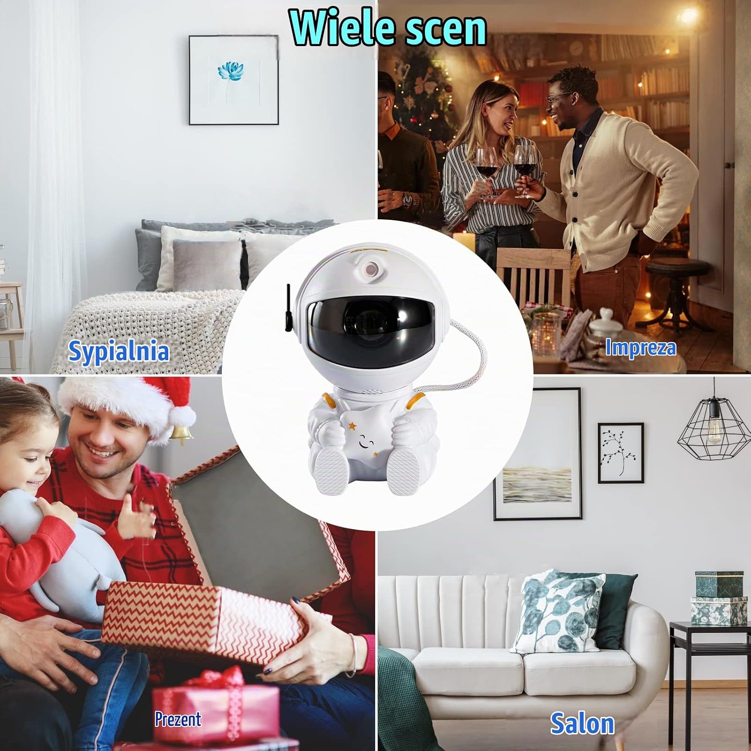 Projektor Galaxy Star Astronautów LED Timer dla dzieci Starry Sky Dziecięcy 9 7877064227cb6145f006ea34cc959fae