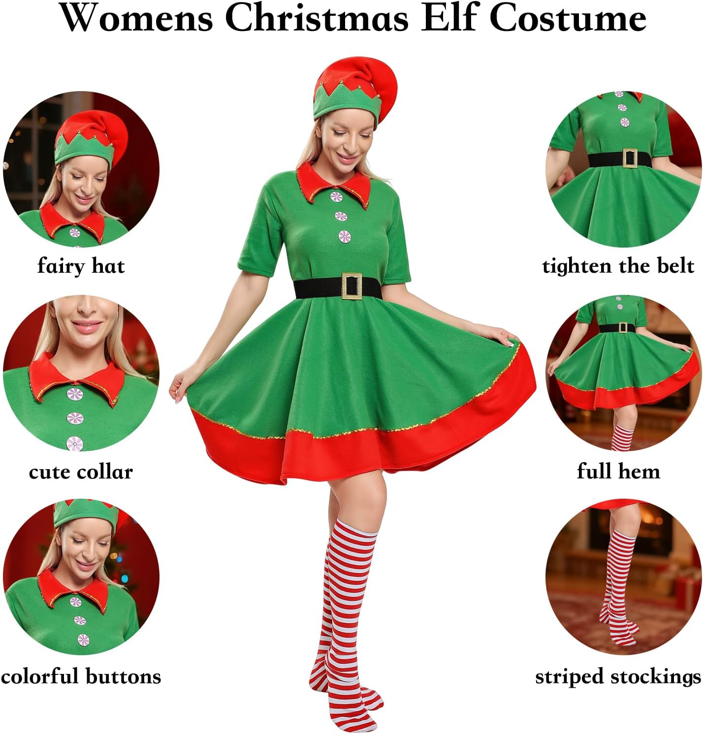 Odzież świąteczna AudMsier Elf Zestaw Cosplay dla dorosłych i kobiet 4 48fc67331c187545242f10813bb04617
