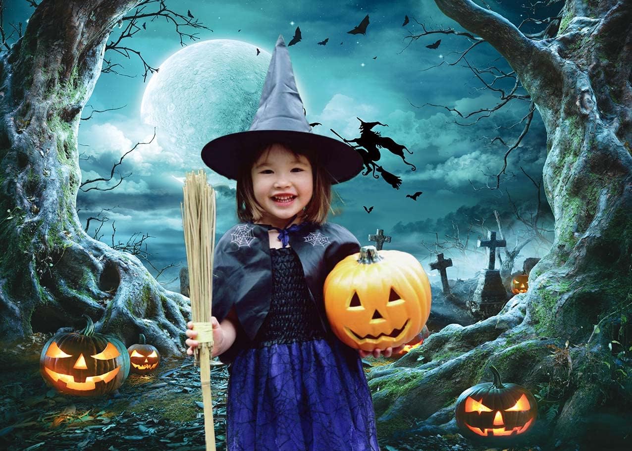 Backdrop Halloween Party Full Moon Night 2.1 x 1.5 m Pumpkin Decoration 4 7f4b79da8f433964bd510e517b9e7d88