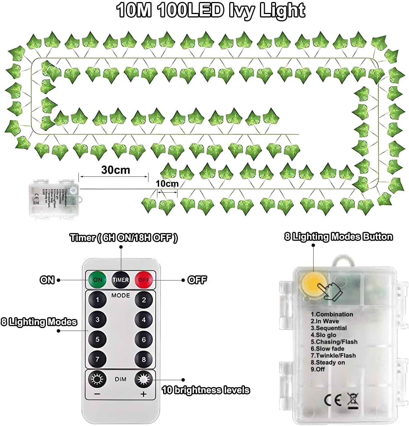 ŁAŃCUCH ŚWIETLNY Producent Model 10M 100 LED ZEWNĘTRZNY BLUSZCZ WODOODPORNY 3 3988b58c033d7a76049f0858b443c76c