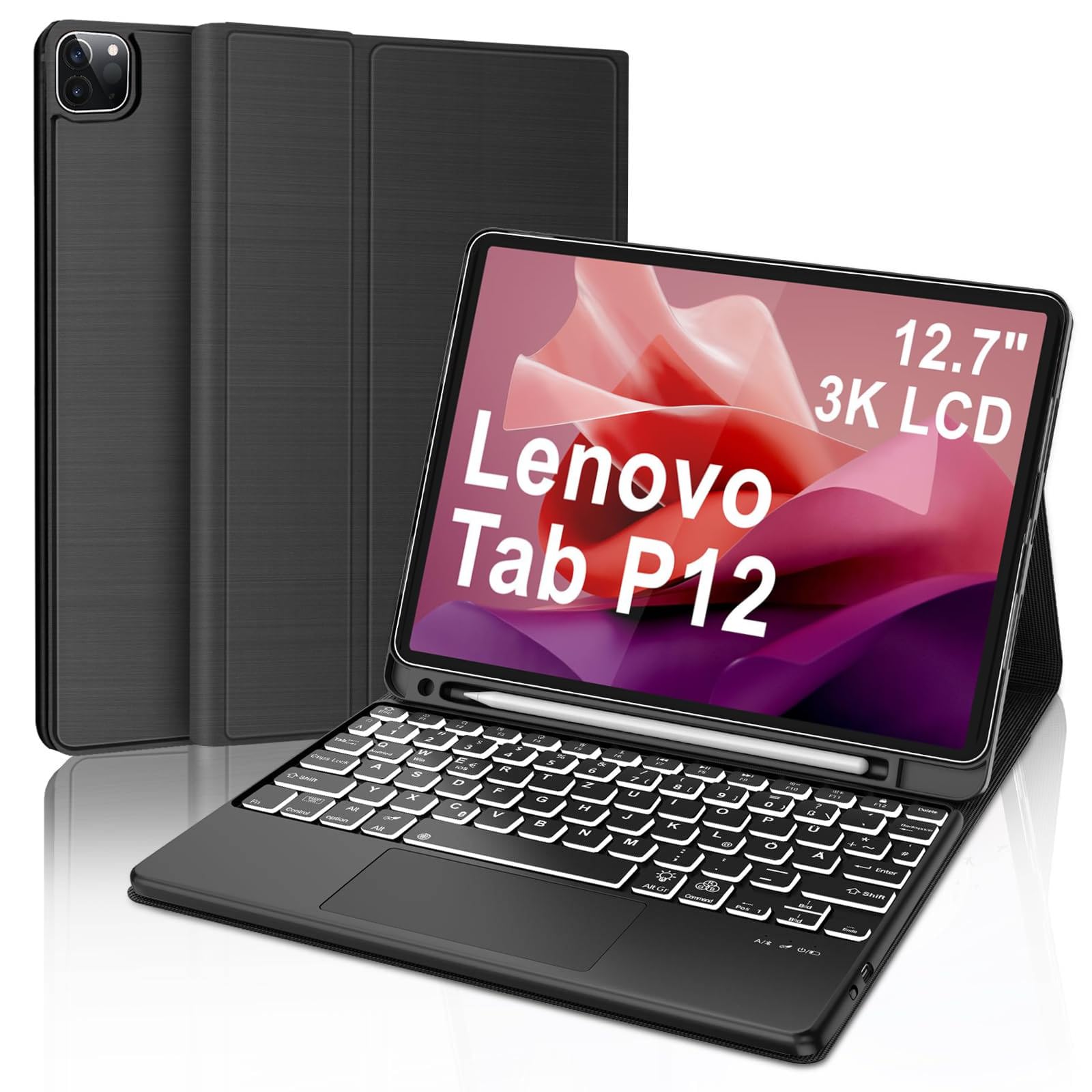Etui z Klawiaturą Lenovo Tab P12 12,7" Bluetooth z Gładzikiem 1 d7f3e1926f69377fcf52919c809ad978